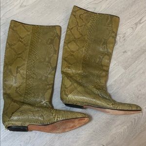 Tall Snakeskin boots Flats size 10